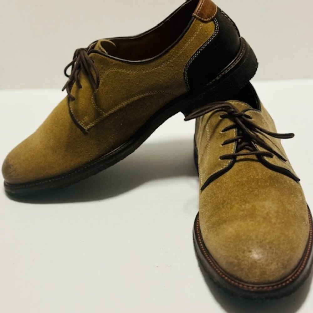 Johnston & Murphy Tan Sheepskin Oxfords Memory Foam Men's Shoes (Size 9)